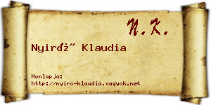 Nyirő Klaudia névjegykártya